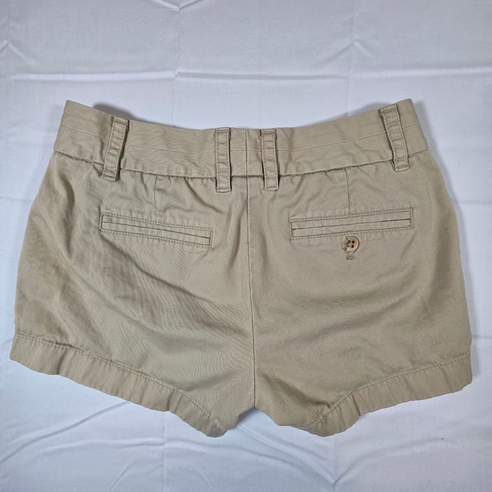 J.Crew Weathered Chino Shorts Khaki Classic Twill 100% Cotton Tan Women 0 - Picture 3 of 5